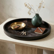 Cayton Brown Hair on Hide Patchwork Tray