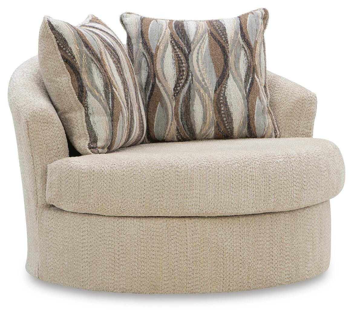 Lofwood Oatmeal Swivel Accent Chair