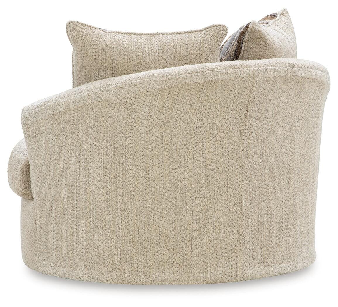 Lofwood Oatmeal Swivel Accent Chair