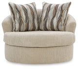 Lofwood Oatmeal Swivel Accent Chair