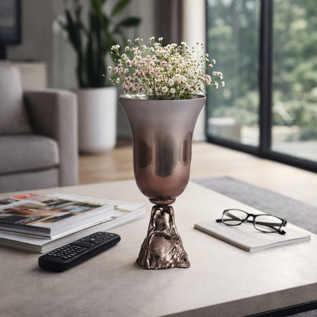 Bellvale Bronze/Copper Small Glass 2-Tone Chalice Vase