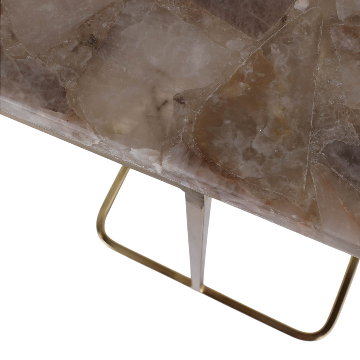 Caxtonham Gray/Gold Smoky C-Table with Quartz Top