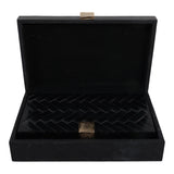 Volta Black/Gold Weave Design Boxes with Hardware (Set of 2)