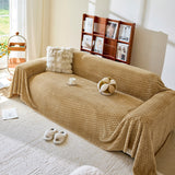 Thick Plush Non-Slip Sofa Throw Cover, Warm Soft Faux Fur Couch Protector for Winter