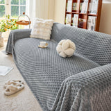 Thick Plush Non-Slip Sofa Throw Cover, Warm Soft Faux Fur Couch Protector for Winter