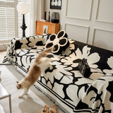 Chenille Floral Soft Thick Reversible Blanket Covers for Couch, Couch Protector Blanket Cover Sofa