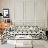Boho Geometric Chenille Throw Sofa Cover Soft Textured Decorative Couch Blanket
