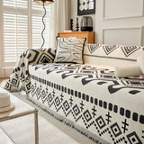 Boho Geometric Chenille Throw Sofa Cover Soft Textured Decorative Couch Blanket