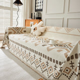 Boho Geometric Chenille Throw Sofa Cover Soft Textured Decorative Couch Blanket