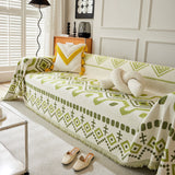 Boho Geometric Chenille Throw Sofa Cover Soft Textured Decorative Couch Blanket