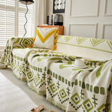Boho Geometric Chenille Throw Sofa Cover Soft Textured Decorative Couch Blanket