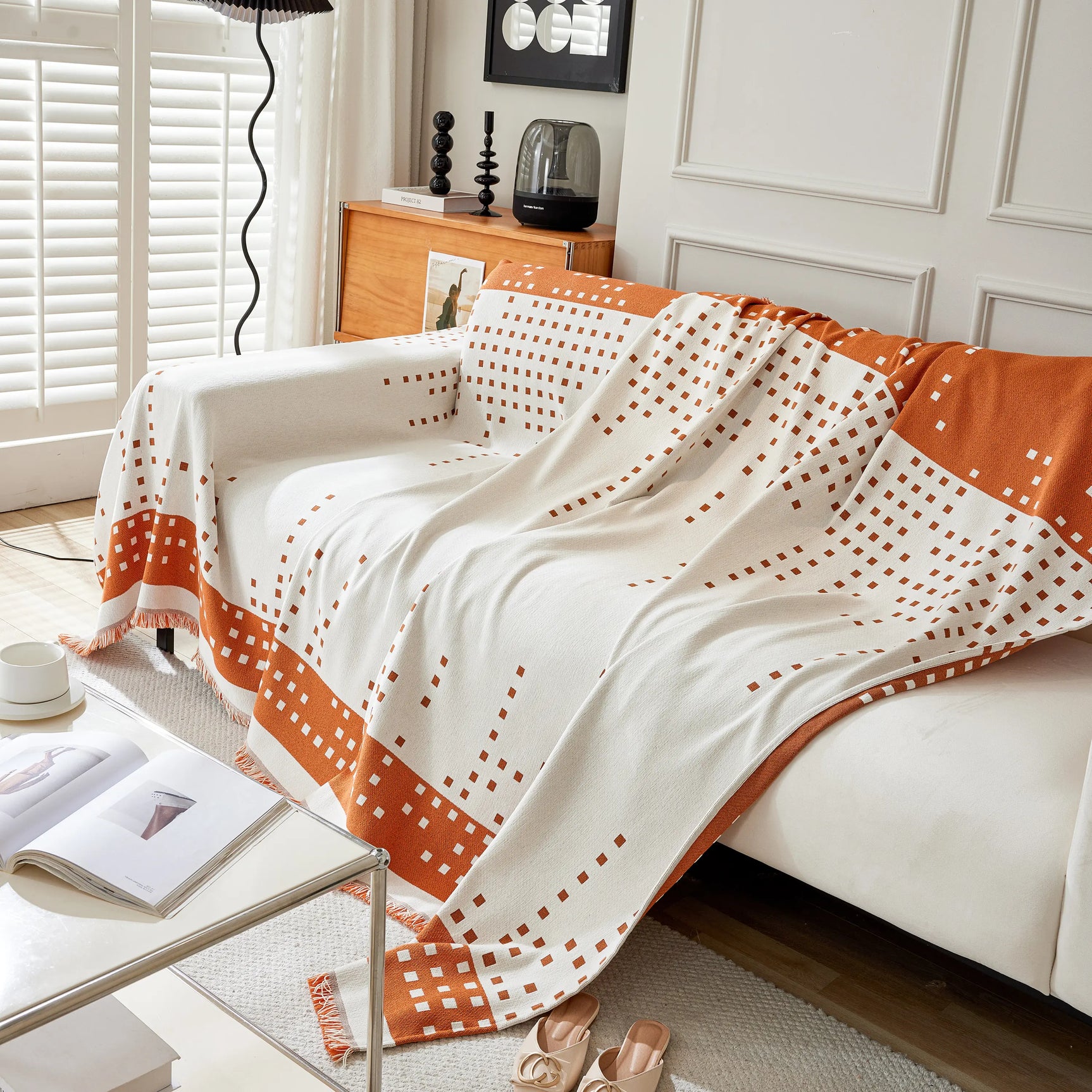 Reversible Chenille Sofa Covers for Pets, Large Throw Blanket for Couch, Blanket on The Sofa