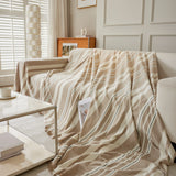Striped Chenille Sofa Slipcover Throw, Soft Thick Washable Couch Cover Blanket