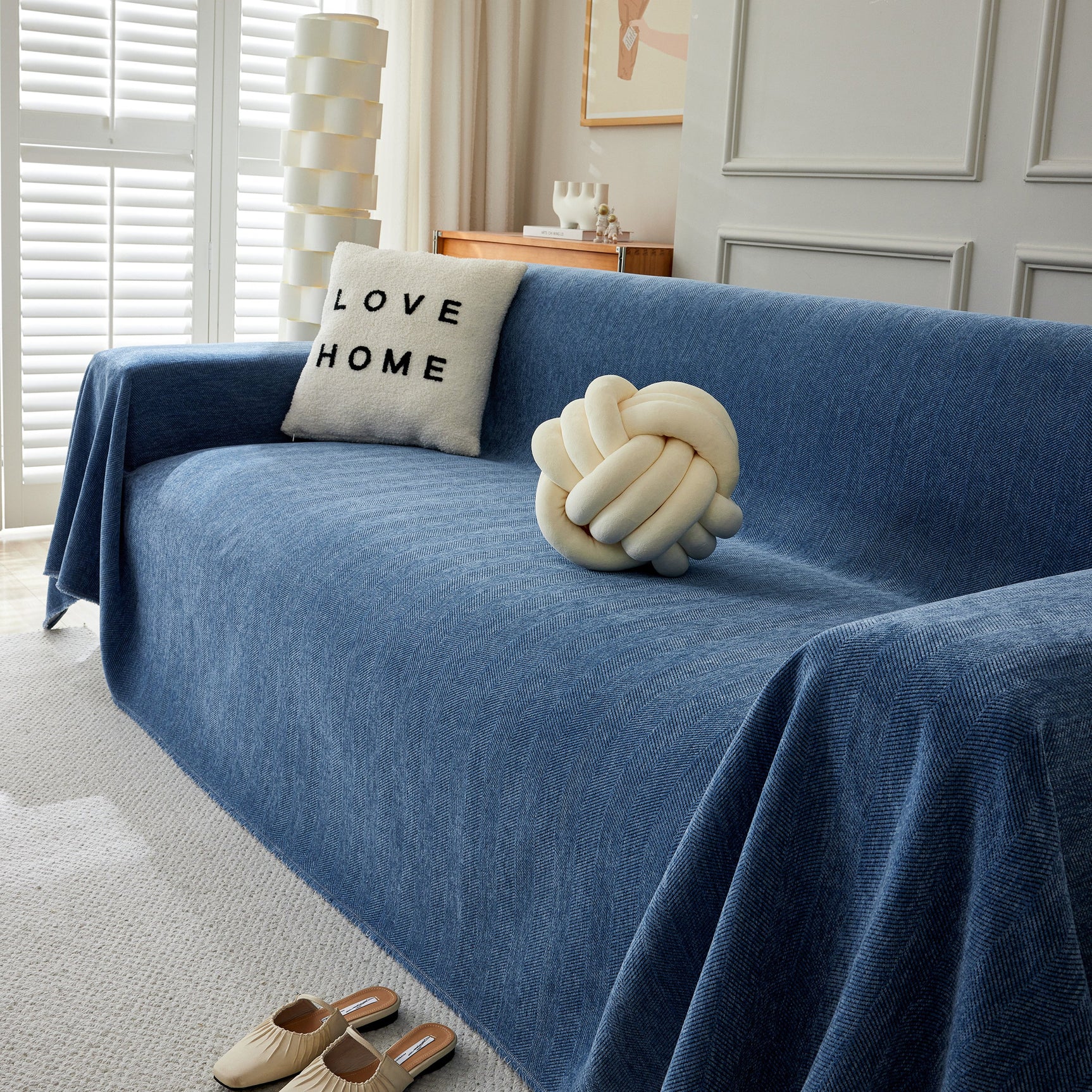 Herringbone Oversized Chenille Couch Throw Cover Sofa Slipcovers Couch Covers for Sectional Couches