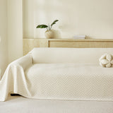 Three Layer Woven Soft Breathable Sofa Cover Blanket, Textured Chevron Couch Cover