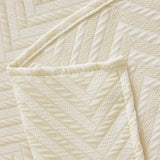 Three Layer Woven Soft Breathable Sofa Cover Blanket, Textured Chevron Couch Cover