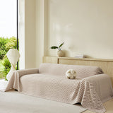 Three Layer Woven Soft Breathable Sofa Cover Blanket, Textured Chevron Couch Cover