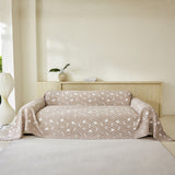 Soft Breathable Sofa Cover Blanket,Botanical Embossed Furniture Protector Throw Cover