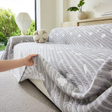 Soft Breathable Sofa Cover Blanket,Botanical Embossed Furniture Protector Throw Cover