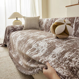 Soft Chenille Sofa Cover, Textured Abstract Couch Protector Cover with Vintage Pattern