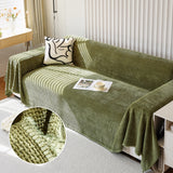 Chenille Thickened Solid Couch Blanket Throws, Reversible Couch Covers for Sectional Couches