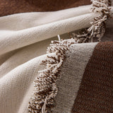Modern Abstract Chenille Sofa Cover, Large Soft Throw Blanket with Tassels for Couch