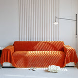 Chenille Thickened Solid Couch Blanket Throws, Reversible Couch Covers for Sectional Couches