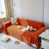 Chenille Thickened Solid Couch Blanket Throws, Reversible Couch Covers for Sectional Couches