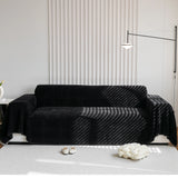 Chenille Thickened Solid Couch Blanket Throws, Reversible Couch Covers for Sectional Couches