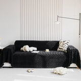 Chenille Thickened Solid Couch Blanket Throws, Reversible Couch Covers for Sectional Couches