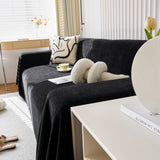 Chenille Thickened Solid Couch Blanket Throws, Reversible Couch Covers for Sectional Couches