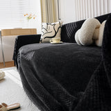 Chenille Thickened Solid Couch Blanket Throws, Reversible Couch Covers for Sectional Couches