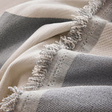 Modern Abstract Chenille Sofa Cover, Large Soft Throw Blanket with Tassels for Couch
