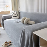 Chenille Thickened Solid Couch Blanket Throws, Reversible Couch Covers for Sectional Couches