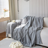 Chenille Thickened Solid Couch Blanket Throws, Reversible Couch Covers for Sectional Couches