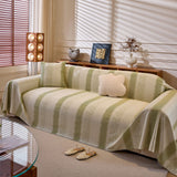 Modern Striped Sofa Throw Blanket, Lightweight Couch Cover for Summer Seating