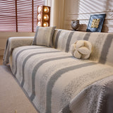 Modern Striped Sofa Throw Blanket, Lightweight Couch Cover for Summer Seating