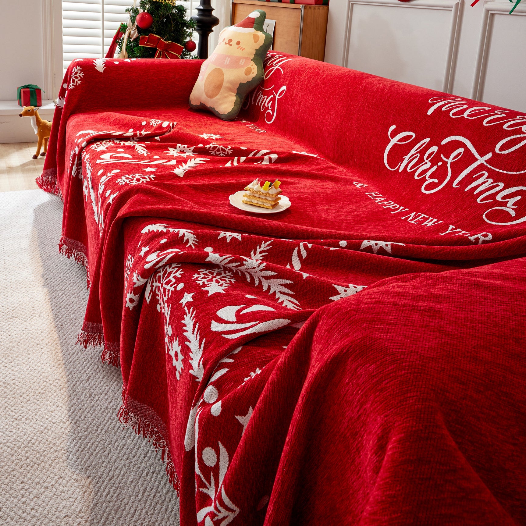 Cozy Chenille Couch Cover Blanket, Non Slip Sofa Cover, Furniture Covers for Pets