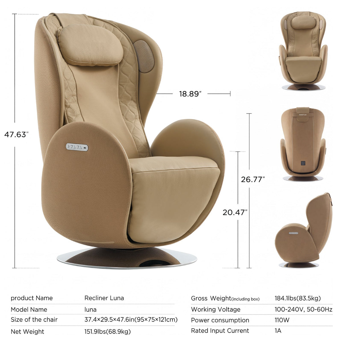 NOUHAUS Luna Zero Gravity Massage Chair