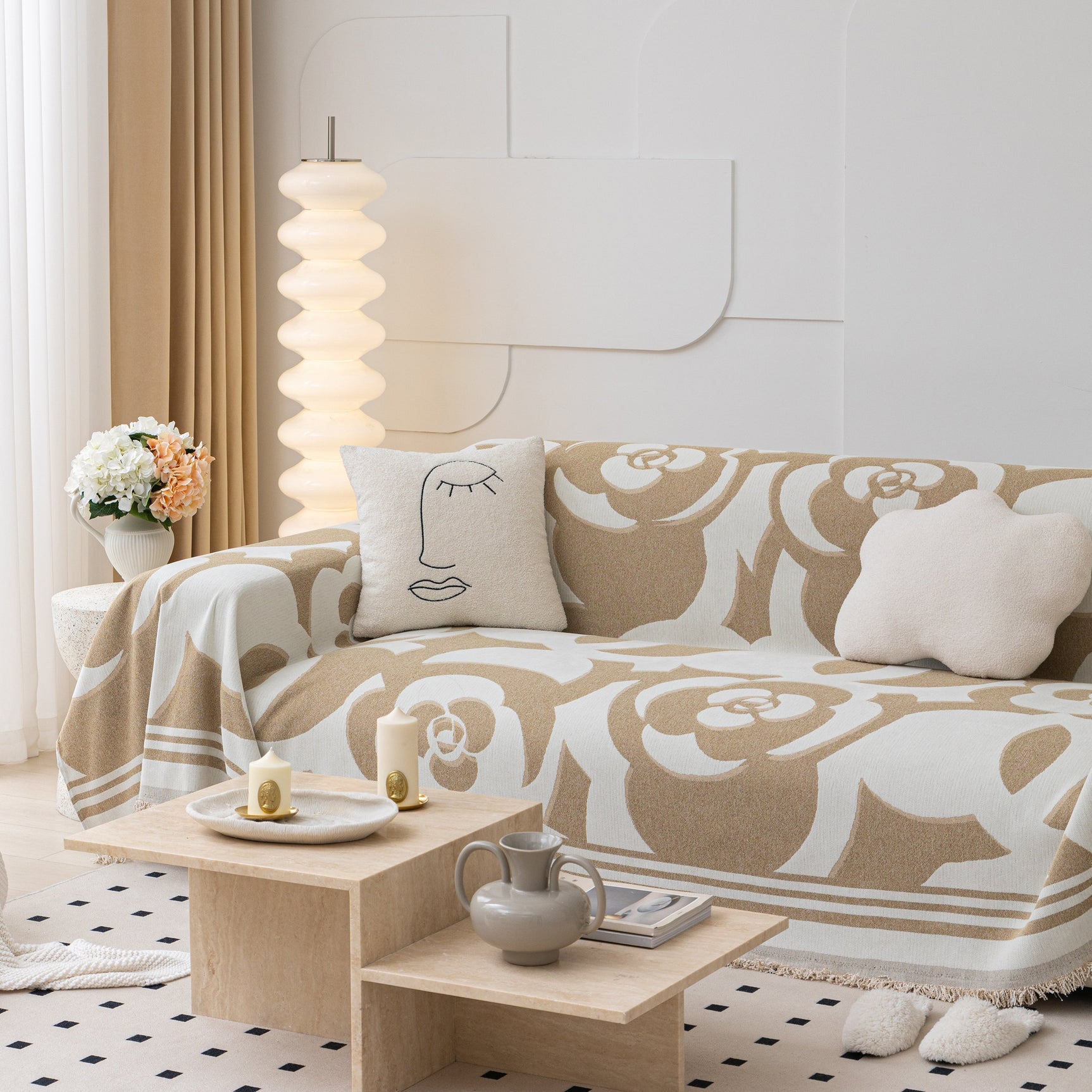 Chenille Sofa Cover Blanket, Couch Cover Blanket Throws for Couches Living Room Furniture Throw Covers