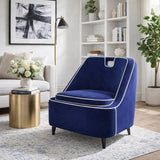 Bay Park Dark Blue/White Two-Toned Accent Chair