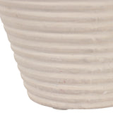 Brazos Ivory Small Paper Mache Ribbed Vase