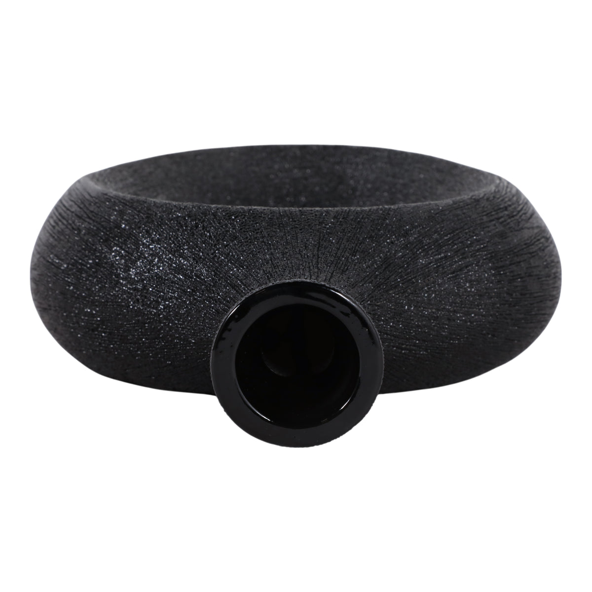 Alray Black Beaded Oval Cut Out Vase