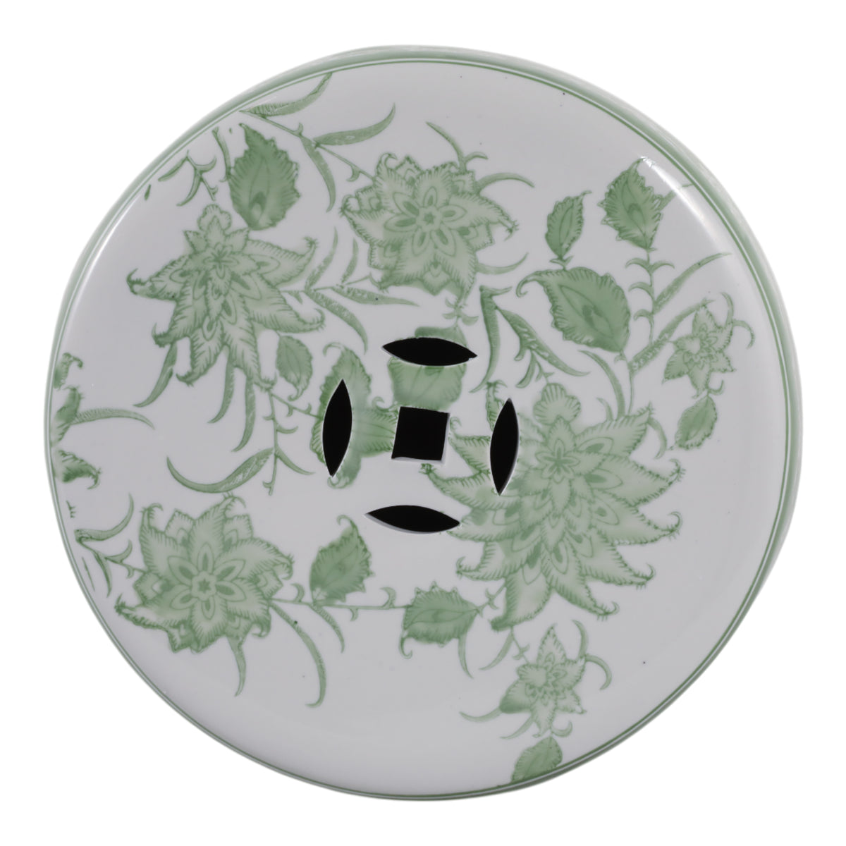 Hunterdale Green/White Garden Stool