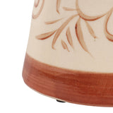 Linnie Brown/Ivory Hand Painted Flower Pitcher
