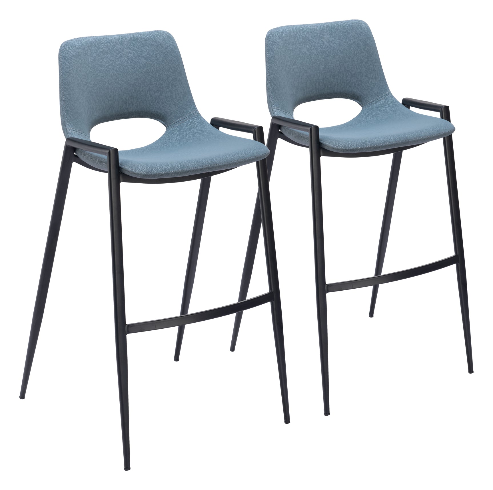 Desi Azure Gray Barstool (Set of 2)