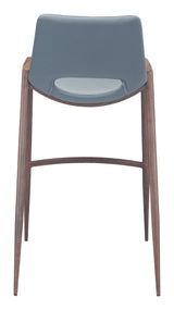 Desi Azure Gray & Walnut Barstool (Set of 2)