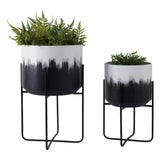 Nicoleham White/Gray/Black Planters (Set of 2)