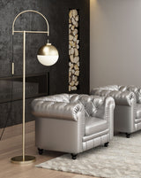 Waterloo White & Bronze Floor Lamp