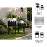 Nicoleham White/Gray/Black Planters (Set of 2)
